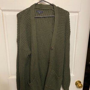 American Eagle Oversized Waffle-Knit Cardigan